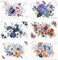 6 Pcs Large Vintage Flowers Rub on Transfers (Vintage) 12 inches x 8 inches